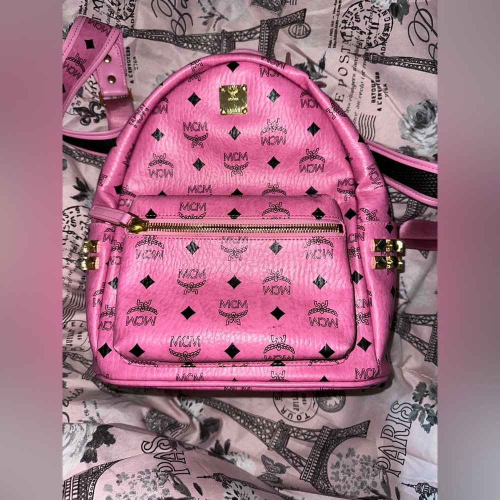 Pink mcm back pack mini